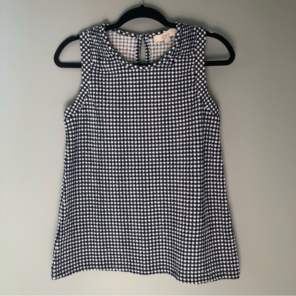NWT LOFT Sleeveless Gingham Tank Top
